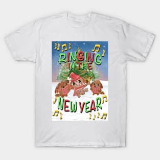 Shih Tzu Puppies Ringing In The New Year T-Shirt